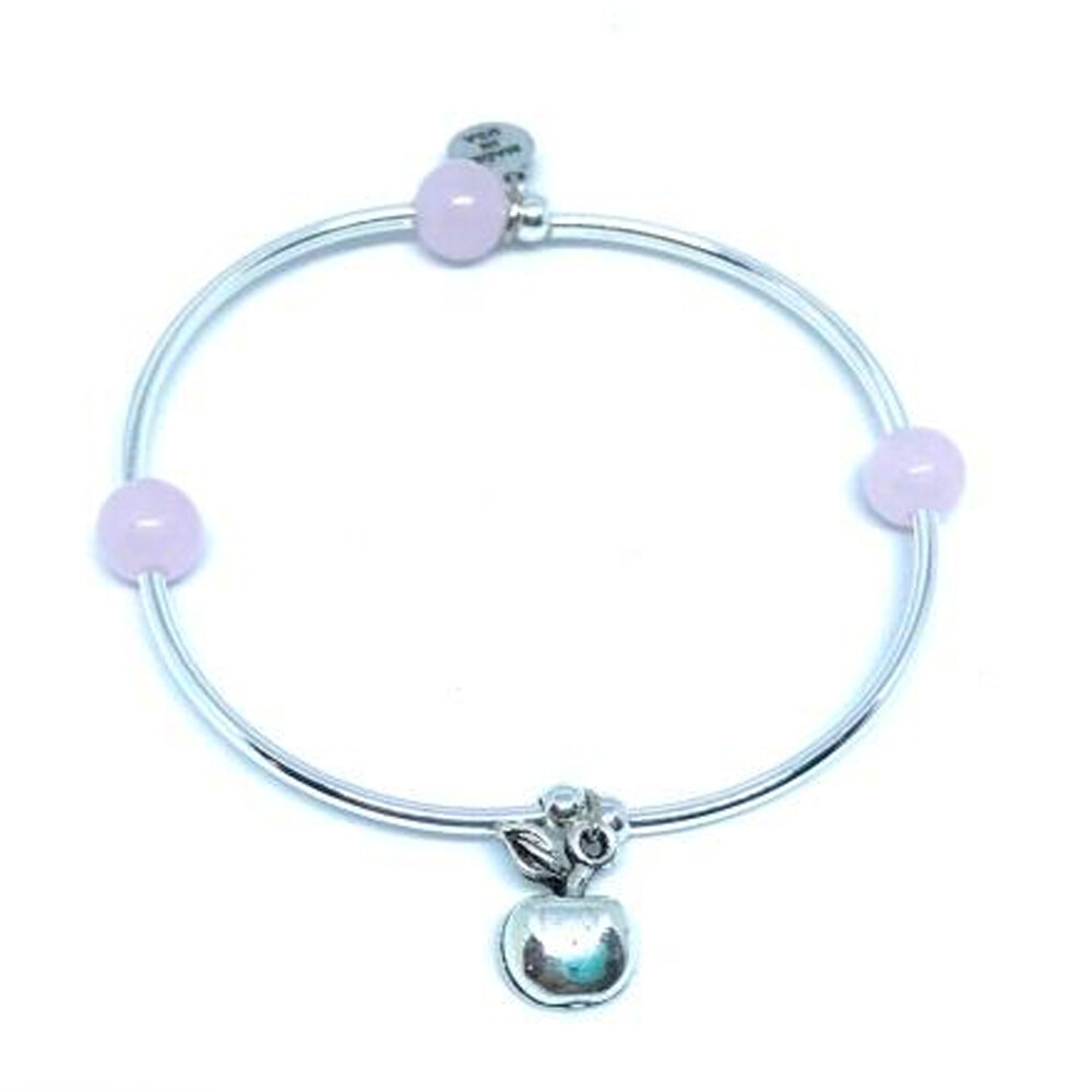 Soft Bangle Charm Bracelet, Apple & Natural Stone