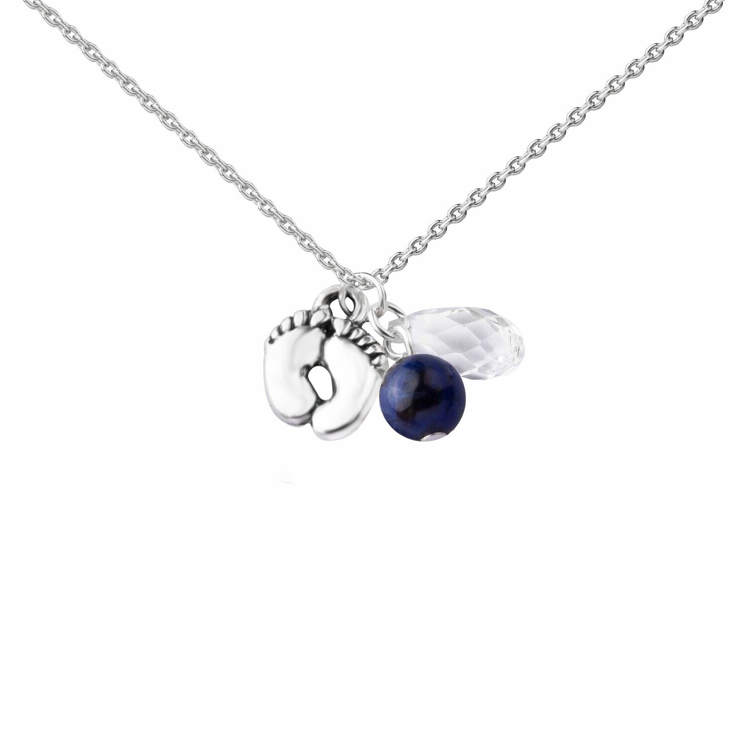 Baby Feet - Cluster Necklace (Blue)