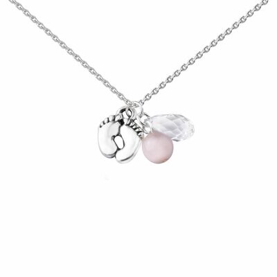 Baby Feet - Cluster Necklace (Pink)