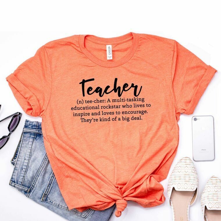"Teacher Definition" Tee (Available in Raspbery & Charcoal)
