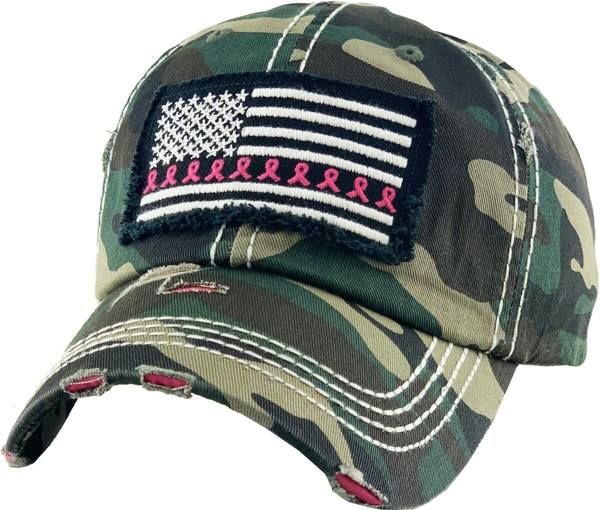 "Pink Ribbon" Vintage Wash Baseball Cap