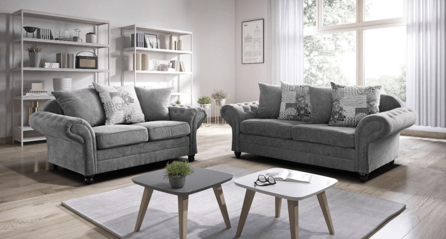 Nicole 3 + 2 Sofa Set with Scattered Cushions