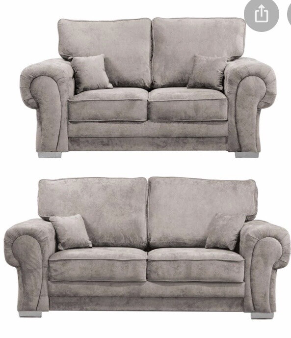 Verona 3 + 2 Sofa Set with Fullback Cushions - Available in GREY or MINK
