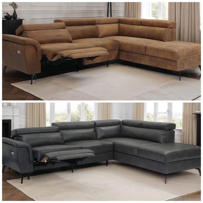 Faux Leather Right Hand Facing Reclining Corner Sofa with Storage Faux Leather Right Hand Facing Reclining Corner Sofa with Storage