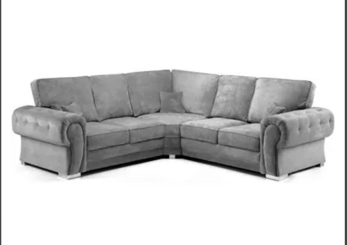 CLEARANCE- Verona Grey Fabric Corner Sofa CLEARANCE- Verona Grey Fabric Corner Sofa