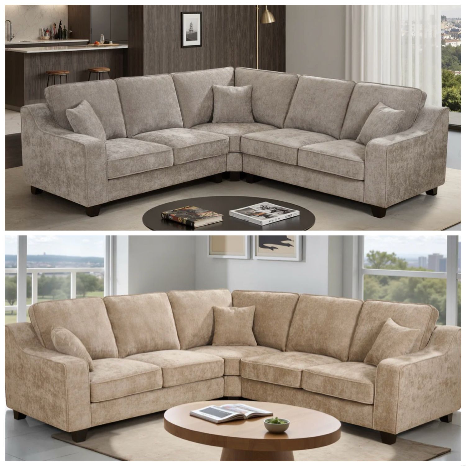 Chenille Fabric 2C2 Corner Sofa