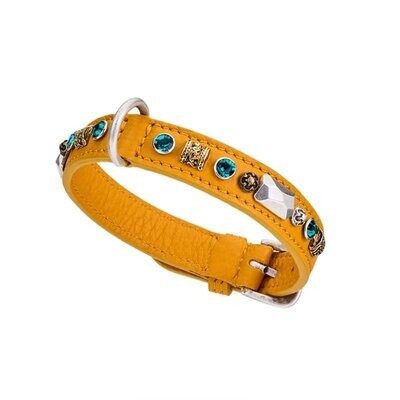 PETRA - 2 cm Hundehalsband by Malucchi, Farbe: sahara