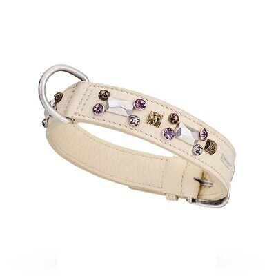 PETRA - 3 cm Hundehalsband by Malucchi, Farbe: ametyst