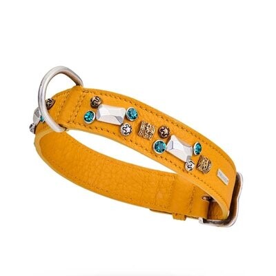 PETRA - 3 cm Hundehalsband by Malucchi, Farbe: sahara