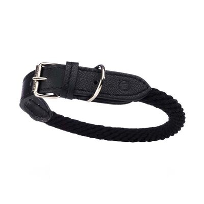 TREKKER - Hundehalsband by Malucchi für mittelgroße und große Hunde, Farbe: schwarz