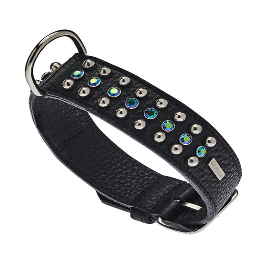 Hundehalsband BRIGHT by Malucchi aus weichen Rindsleder - für große Hunde, Breite 4 cm, tolle Farben