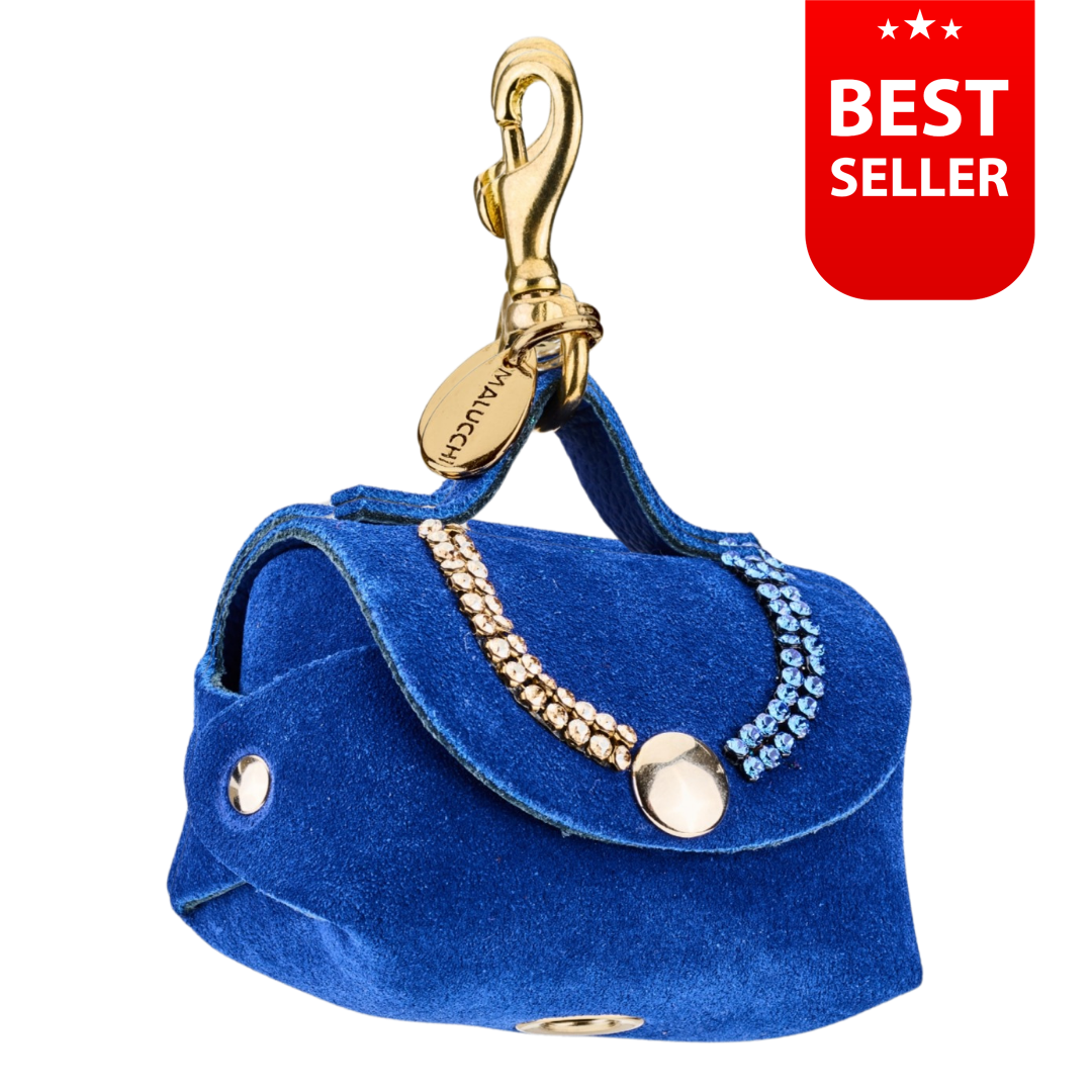Kotbeuteltasche MiniBag AMALFI by Malucchi aus Wildleder, Farbe: blau
