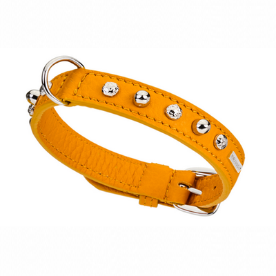 Hundehalsband BULLET by Malucchi aus weichen Büffelleder - für mittlere Hunde, Breite 3 cm, tolle Farben