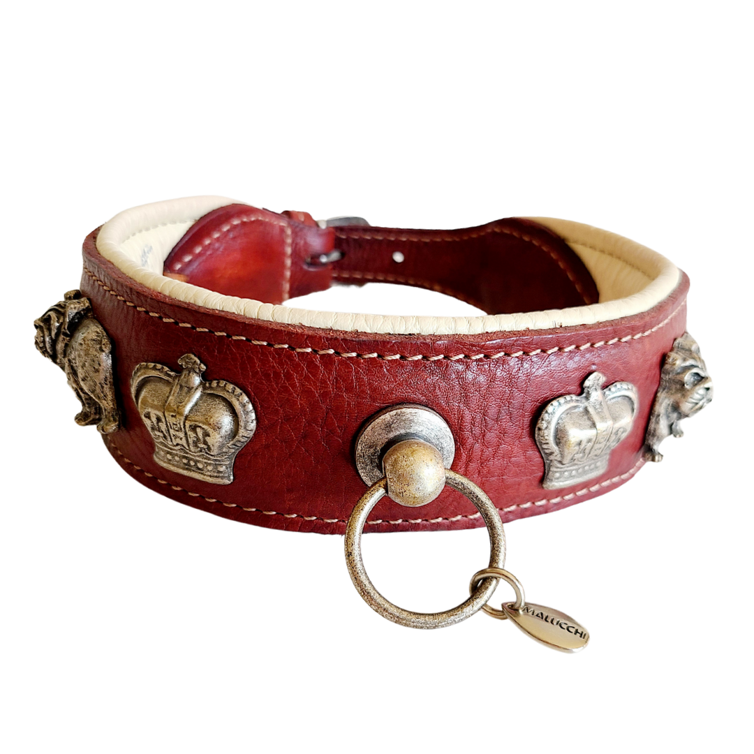 ROYAL - Hundehalsband by Malucchi,Farbe: braun: , Breite: 5 cm, EINZELSTÜCK, Sonderanfertigung