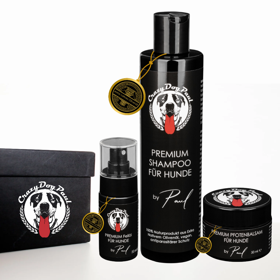 Hunde Fellpflege aus Olivenöl - Geschenkbox PREMIUM
