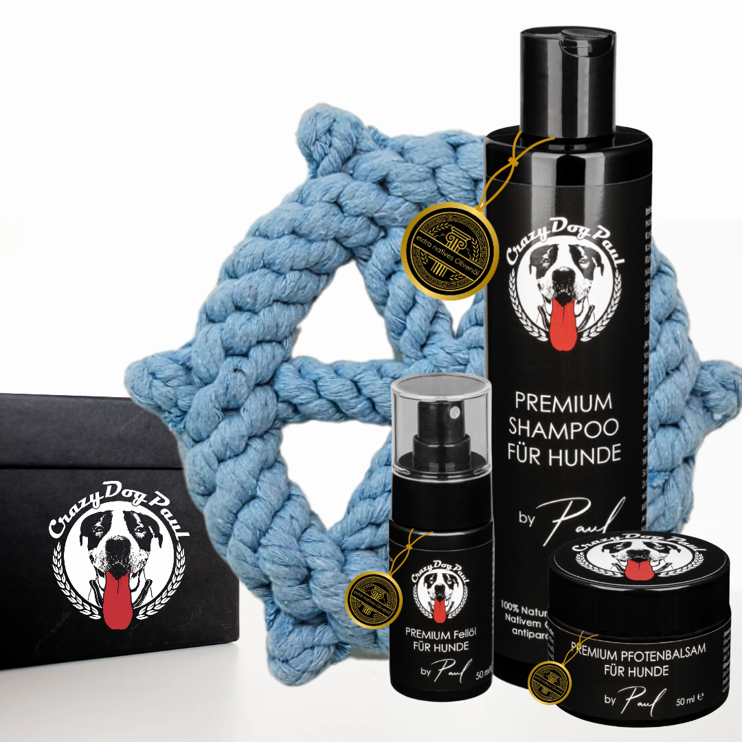 Fellpflege Geschenkbox für Hunde mit Spielzeug Kapitän Ahoi