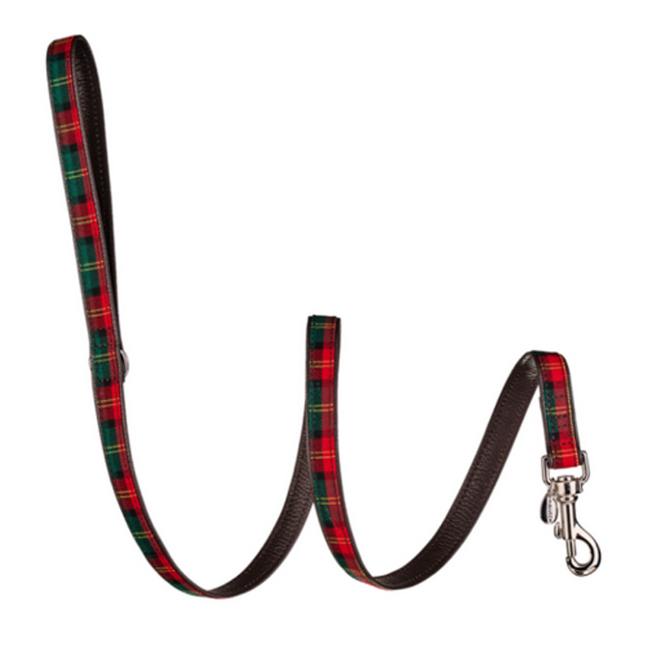 Hundeleine TARTAN mit Karomuster – Ein zeitloser Klassiker, Luxuriöse Baumwolle und weiches Kalbsleder. Stilvolles Design trifft auf Komfort