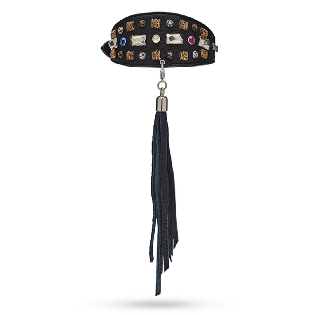 Windhund - Hundehalsband PETRA by Malucchi - Farbe:  Sahara, aus weichen Leder, Swarovski-Steinen