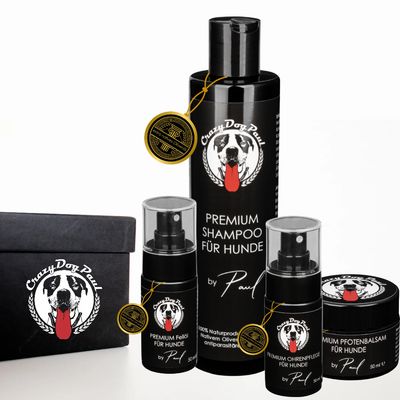 Hunde Fellpflege aus Olivenöl - Geschenkbox PERFEKT Hunde Fellpflege aus Olivenöl - Geschenkbox PERFEKT