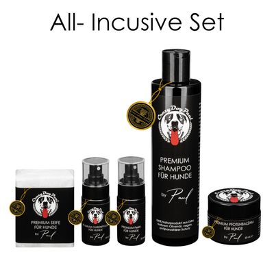 Hundeshampoo & Fellpflege aus Olivenöl  - All- Inclusive Set
