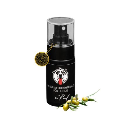 Premium Hunde Ohrenpflege aus Olivenöl - Sanfte Reinigung & Pflege für empfindliche Hundeohren Crazydogpaul Premium Hundeohrenpflege - die sanfte Reinigung & Pflege für gesunde Hundeohren
