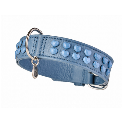 LE BEBÉ - Hundehalsband by Malucchi aus weichen Nappaleder - Eleganz und Komfort in PerfektionBreite: 2 cm für mitllelgroße Hunde, Farbe: rosa und blau