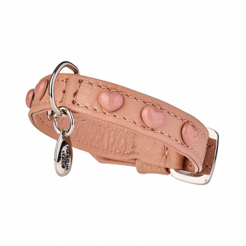 LE BEBÉ - Hundehalsband by Malucchi aus weichen Nappaleder, Breite: 1,5 cm für kleine Hunde, Farbe: rosa und blau LE BEBÉ - Hundehalsband by Malucchi aus weichen Nappaleder, Breite: 1,5 cm für kleine Hunde, Farbe: rosa und blau