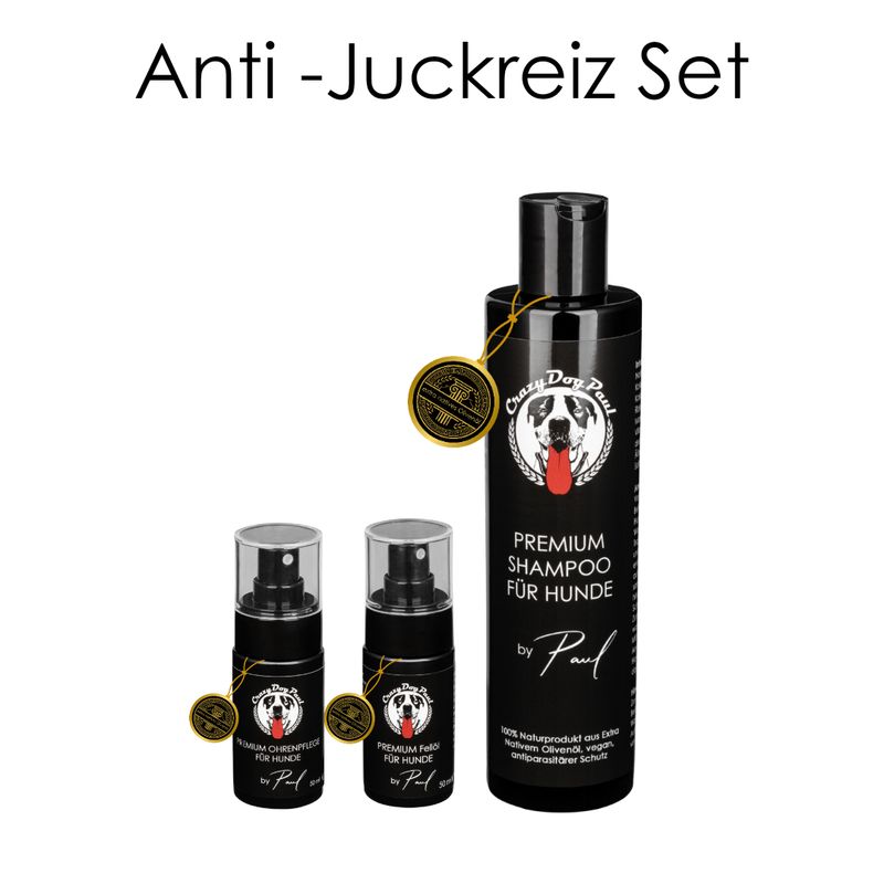 Hundeshampoo & Fellpflege aus Olivenöl  - Anti-Juckreiz Set
