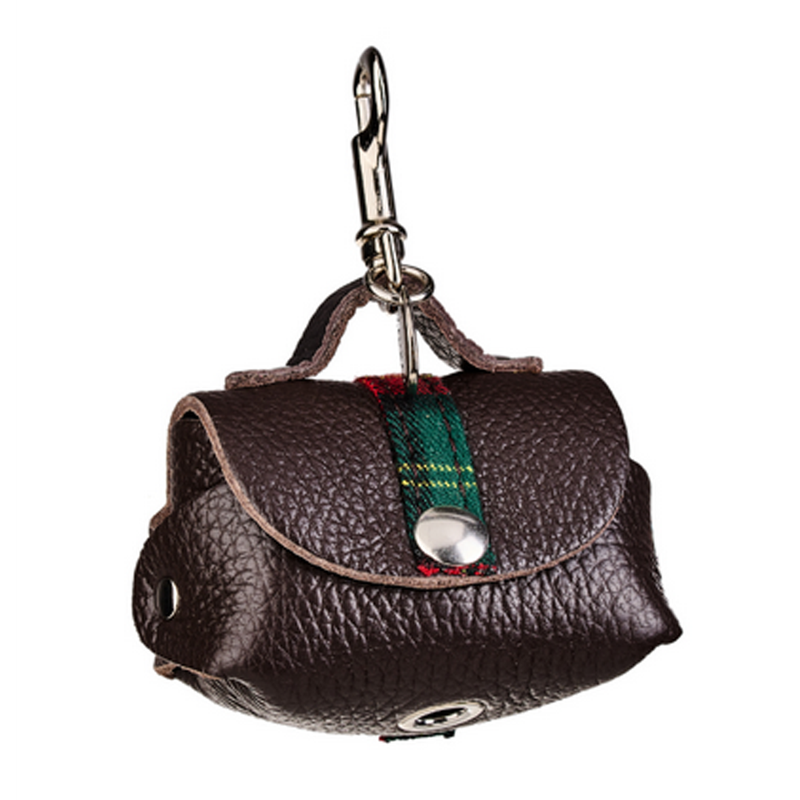 Kotbeuteltasche MiniBag TARTAN by Malucchi aus echten Leder, Farbe: braun