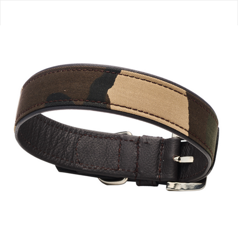 Hundehalsband GUN aus Wildleder, ein Meisterwerk der modernen Hundemode, Breite: 3 cm, Größe: für große Hunde