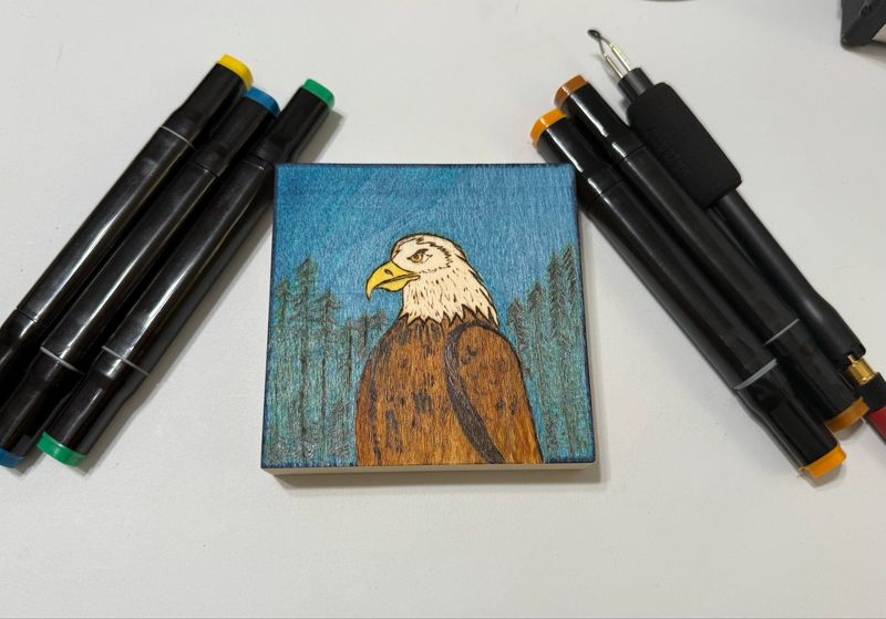 Eagle Wood Burning Art
