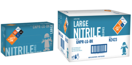 NITRILE BLACK GLOVES POWDER FREE