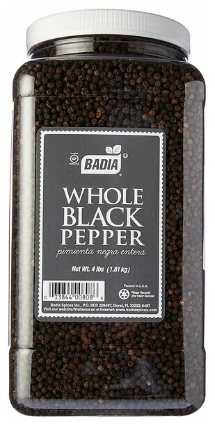BADIA BLACK PEPPER WHOLE 4lb