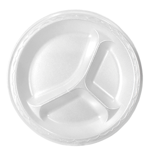 9" 3C FOAM PLATES ROUND