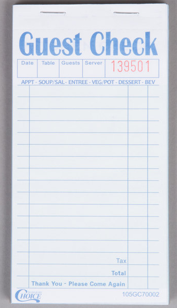 2-PART GUEST CHECK CARBONLESS