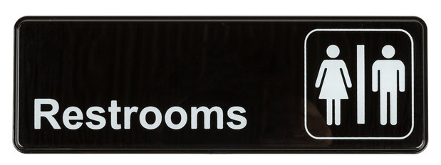 &quot;RESTROOMS&quot; SIGN