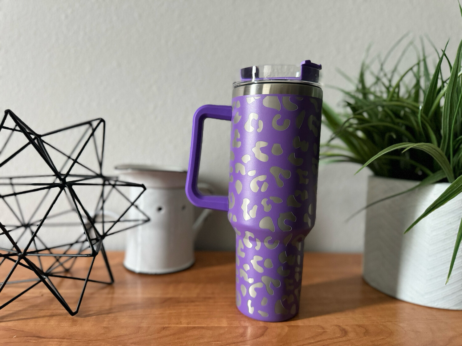 Purple 40oz Leopard Tumbler