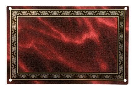 Placa rectangular plana de aluminio con fondo burdeos y borde dorado irlandés