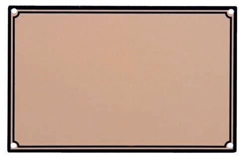 Placa plana rectangular de aluminio con fondo cobre y borde negro