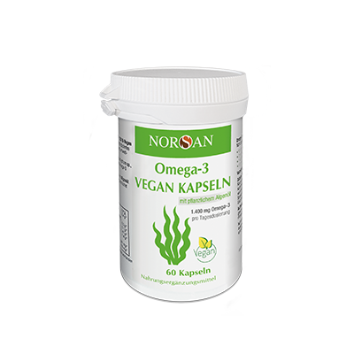 Omega-3 Öl Vegan Kapseln mit pflanzlichem Algenöl und Olivenöl