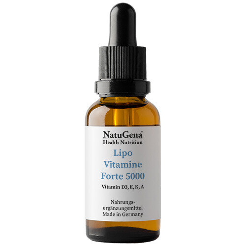 LipoVitamine Forte 5000 mit Vitamin D3, E, K, A - 1 Tropfen a 5.000 IE Vitamin D3 (2-Jahres-Packung)