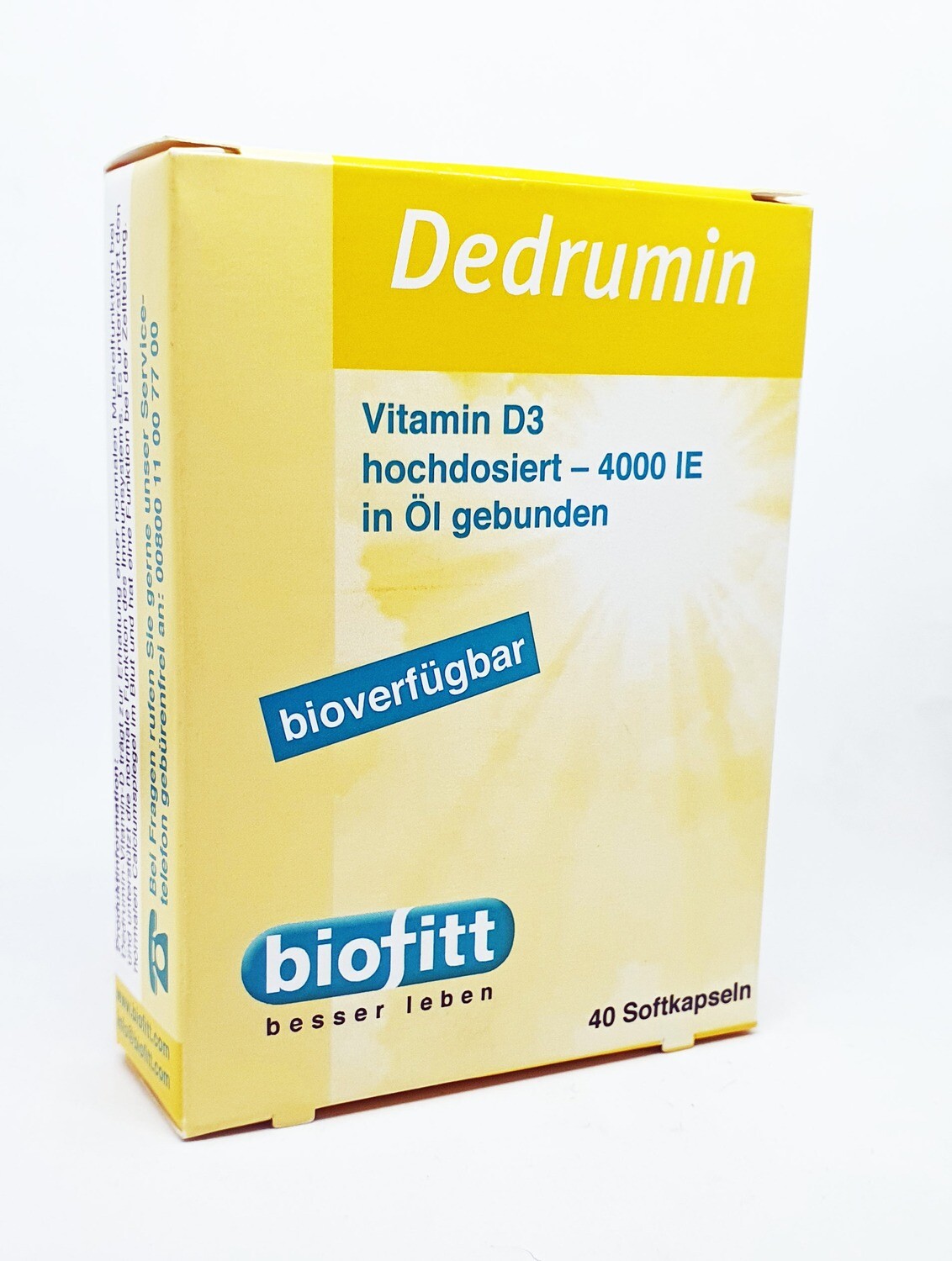 Vitamin D3 Kapseln hochdosiert 4.000 IE - Dedrumin - 40 Kapseln