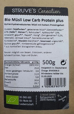 Struve Low Carb Protein Müsli BIO 500g