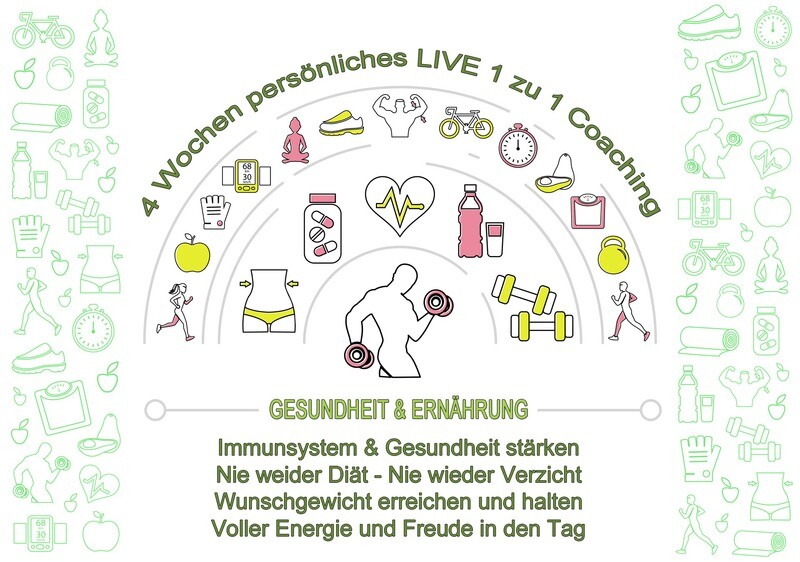 Gesundheits- und Ernährungsberatung 4 Wochen persönliches LIVE 1 zu 1 Coaching SILBER