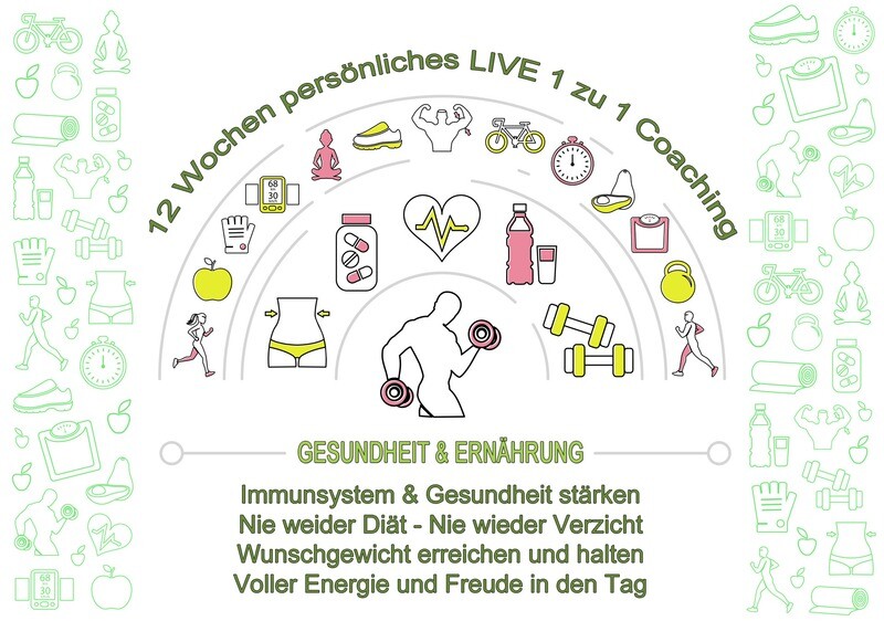 Gesundheits- und Ernährungsberatung 12 Wochen persönliches LIVE 1 zu 1 Coaching PLATIN