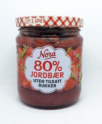 Nora 80% Jordbaer Erdbeer Marmelade ohne Zuckerzusatz