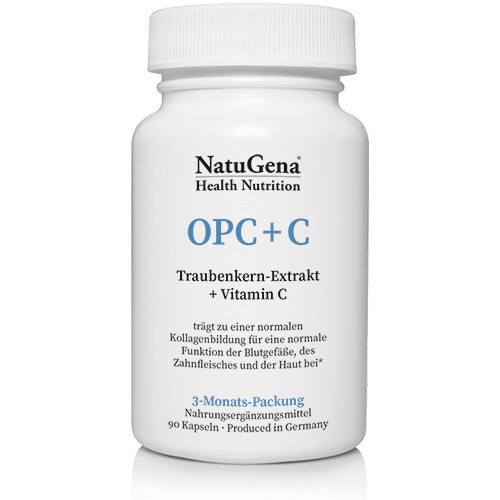 NatuGena OPC + C - Traubenkern-Extrakt und Vitamin C (3-Monats-Packung)