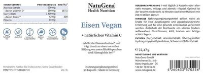 NatuGena Eisen Vegan mit natürlichem Vitamin C (1-3-Monats-Packung)