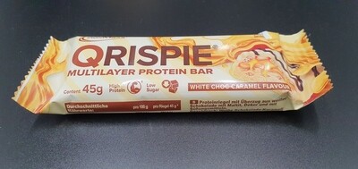 QRISPIE Multilayer Protein Bar White Choc Caramel Flavour Proteinriegel 1 x 45g