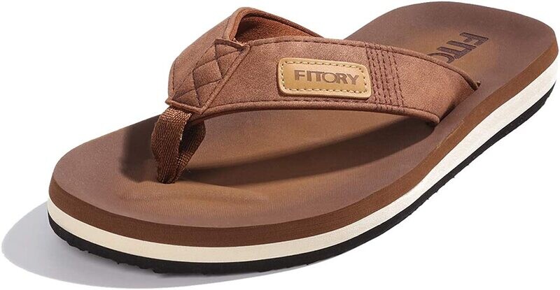 FITORY Herren-Flip-Flops Zehentrenner braun Gr. 42